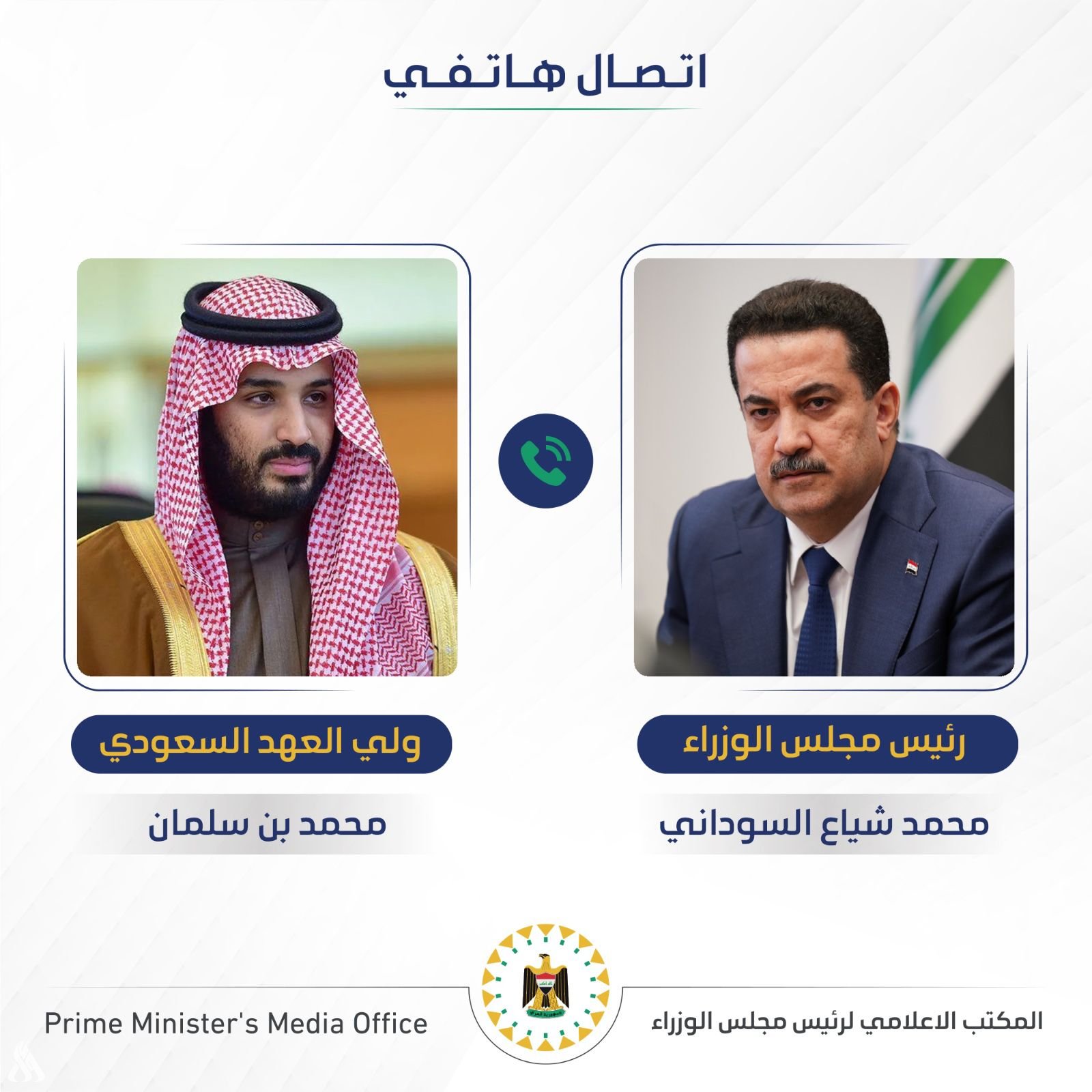 اتصال هاتفي بين الامير محمد بن سلمان والسوداني حول التطورات الاخيرة في سوريا